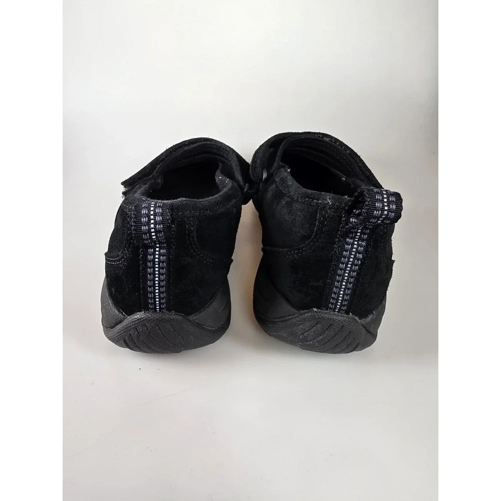 LL Bean Comfort Mocs Mary Jane Black Sz 9w 278614 Hook & Loop